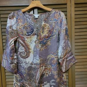 Monsoon silky shift dress, brown paisley